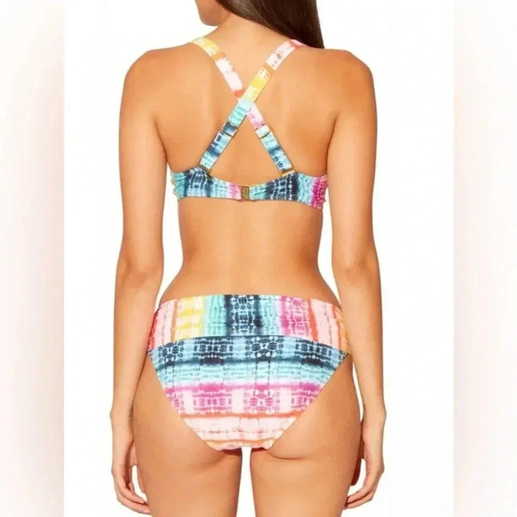Bleu Rod Beattie Womens Rainbow Tye Dye D-Cup Swim Top and Bottom - Picture 3 of 8